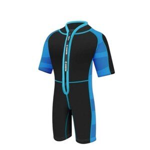 NWOT Chriffer Kids Wetsuit Shorty for Girls Boys 2mm Thermal Blue Size: M (B-20)